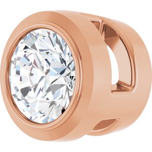 14K Rose Gold 1/10 CT Natural Diamond Slide Pendant