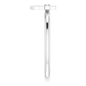 Platinum .01 CT Natural Diamond Cross Anchor Ring