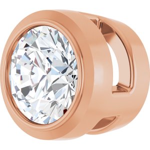 14K Rose Gold 1/6 CT Lab-Grown Diamond Slide Pendant