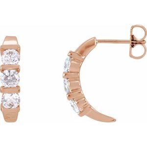 14K Rose Gold 9/10 CTW Lab-Grown Diamond Earrings