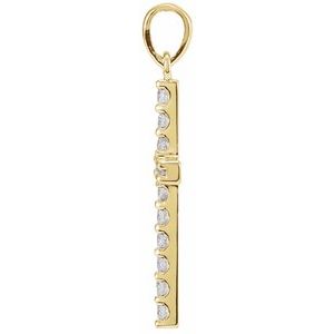14K Yellow Gold 1/5 CTW Lab-Grown Diamond Cross Pendant