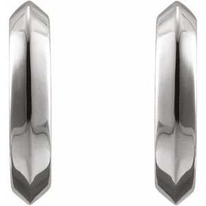 Platinum Knife-Edge 10 mm Hoop Earrings