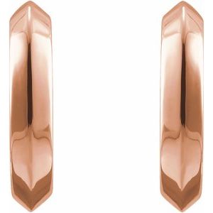 14K Rose Gold Knife-Edge 10 mm Hoop Earrings