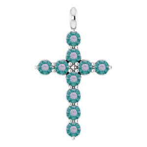 Platinum Natural Alexandrite Cross Pendant