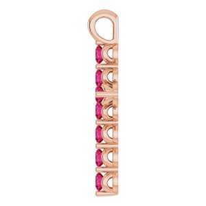 14K Rose Gold Lab-Grown Ruby Cross Pendant