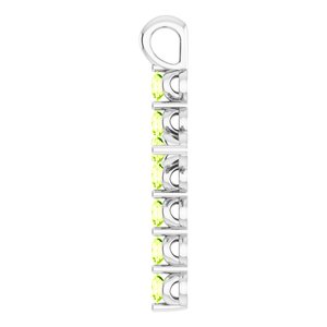 Platinum Natural Peridot Cross Pendant