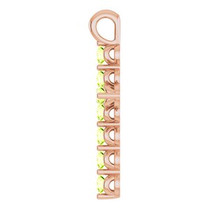 14K Rose Gold Natural Peridot Cross Pendant
