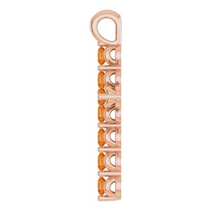 14K Rose Gold Natural Citrine Cross Pendant