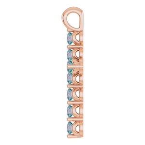 14K Rose Gold Natural Alexandrite Cross Pendant