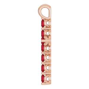 14K Rose Gold Natural Mozambique Garnet Cross Pendant