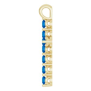 14K Yellow Gold Natural Blue Sapphire Cross Pendant