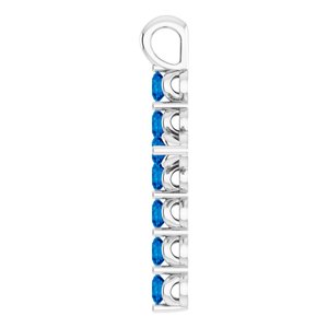 Platinum Natural Blue Sapphire Cross Pendant