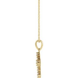14K Yellow Gold 3/8 CTW Natural Diamond Cross 16-18" Necklace