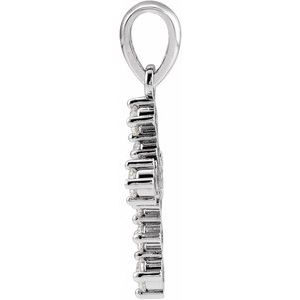 Platinum 3/8 CTW Natural Diamond Cross Pendant
