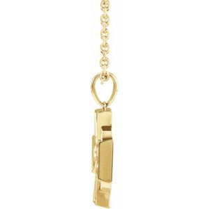 14K Yellow Gold Celtic-Inspired Cross 20" Necklace