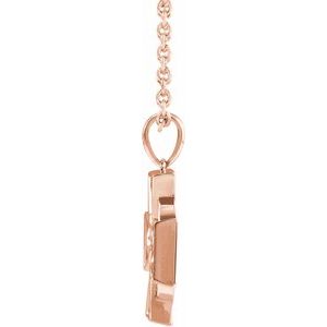 14K Rose Gold Celtic-Inspired Cross 24" Necklace
