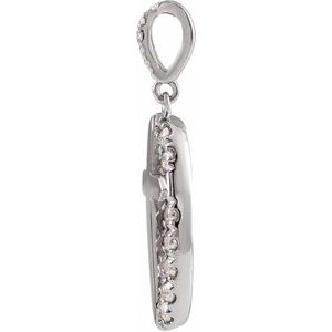 14K White Gold 1/5 CTW Natural Diamond Halo-Style Cross Pendant