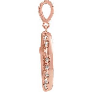 14K Rose Gold 1/5 CTW Natural Diamond Halo-Style Cross Pendant