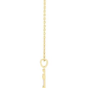 14K Yellow Gold 1/10 CTW Natural Diamond Cross 16-18" Necklace