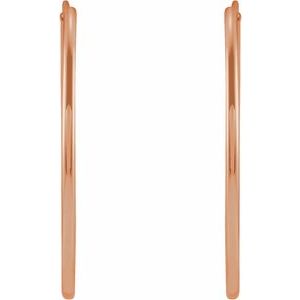 14K Rose Gold Flexible Endless Tube 25 mm Hoop Earrings