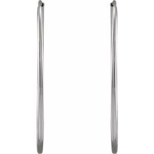 14K White Gold Flexible Endless Tube 30 mm Hoop Earrings
