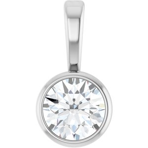 Platinum 1/6 CT Natural Diamond Bezel-Set Solitaire Pendant