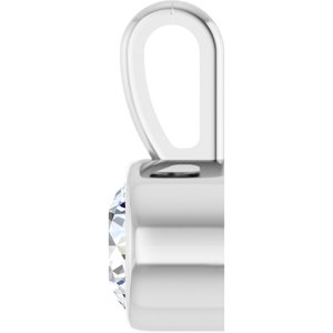 Platinum 1/6 CT Natural Diamond Bezel-Set Solitaire Pendant