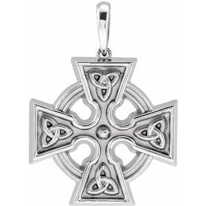 Sterling Silver Celtic-Inspired Cross Pendant