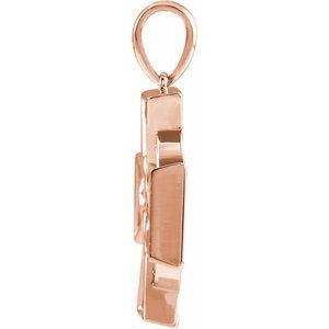 14K Rose Gold Celtic-Inspired Cross Pendant