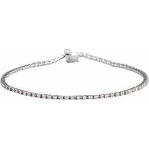 14K White Gold 1 CTW Lab-Grown Diamond Line 7 1/4" Bracelet