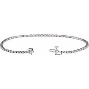 14K White Gold 1 CTW Lab-Grown Diamond Line 7 1/4" Bracelet
