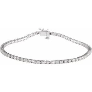 14K White 2 CTW Natural Diamond Line 7 1/4" Bracelet