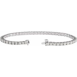 14K White Gold 4 CTW Lab-Grown Diamond Line 7 1/4" Bracelet