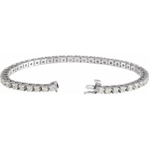 14K White Gold 5 CTW Natural Diamond Line 7 1/4" Bracelet