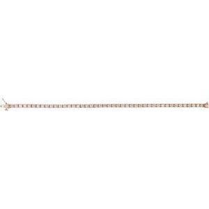 14K Rose Gold 5 CTW Natural Diamond Line 7 1/4" Bracelet