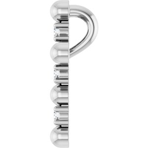 14K White Gold .07 CTW Natural Diamond Beaded Cross Pendant
