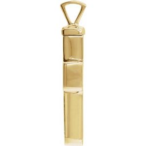 10K Yellow Gold 26x16.5 mm Cross Ash Holder Pendant