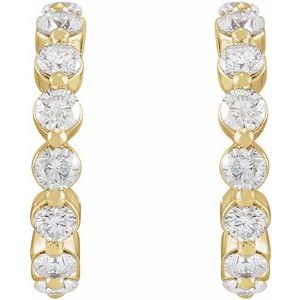 14K Yellow Gold 7/8 CTW Lab Grown Diamond 14.5 mm Huggie Earrings