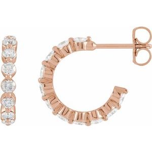 14K Rose Gold 7/8 CTW Natural Diamond 14.5 mm Hoop Earrings