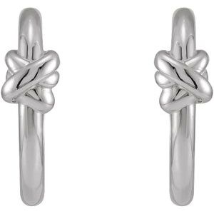 Platinum Knot Hoop Earrings