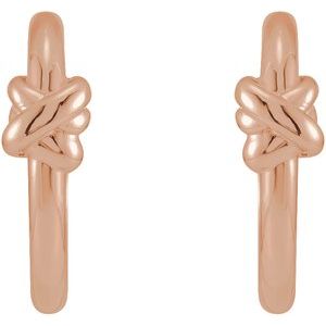 14K Rose Gold Knot Hoop Earrings