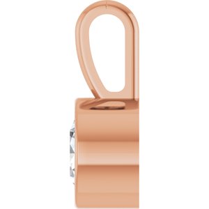 14K Rose Gold 1/4 CT Lab-Grown Diamond Bezel-Set Solitaire Pendant