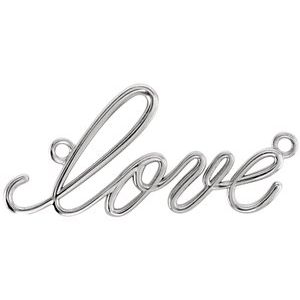 14K White Gold Love Necklace Center