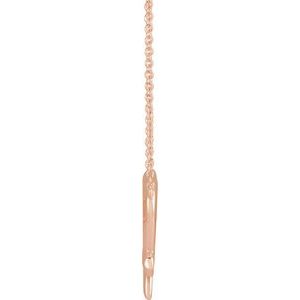 14K Rose Gold Cross & Open Heart 16" Necklace