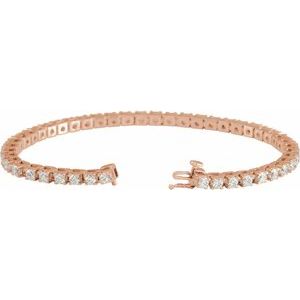 14K Rose Gold 5 CTW Natural Diamond Line 7 1/4" Bracelet