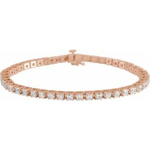 14K Rose Gold 5 CTW Natural Diamond Line 7 1/4" Bracelet