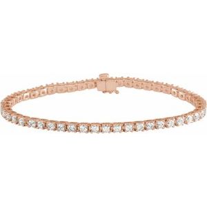 14K Rose 3 CTW Natural Diamond Line 7 1/4" Bracelet