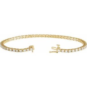 14K Yellow Gold 3 CTW Lab-Grown Diamond Line 7 1/4" Bracelet