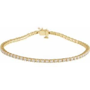 14K Yellow Gold 2 CTW Lab-Grown Diamond Line 7 1/4" Bracelet