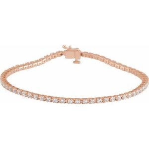 14K Rose Gold 2 CTW Lab-Grown Diamond Line 7 1/4" Bracelet